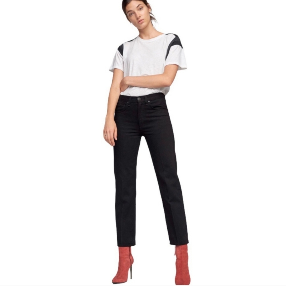 Rag and bone high rise straight jeans